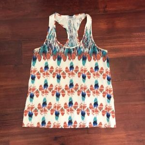 TIBI racerback tank top - multicolor pattern